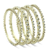 Gold Brass Bangle with Top Grade Crystal  in Clear