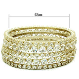 Gold Brass Bangle with Top Grade Crystal  in Clear