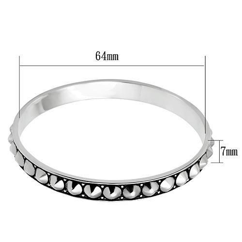 Rhodium Brass Bangle with No Stone