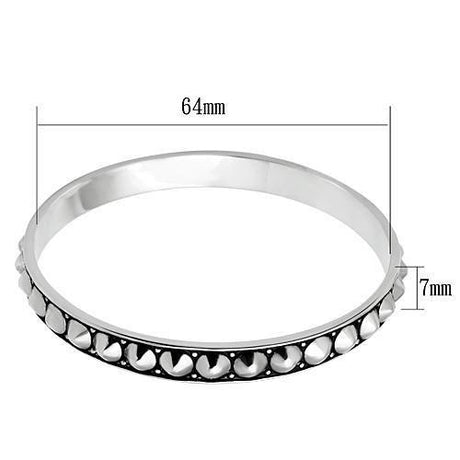 Rhodium Brass Bangle with No Stone