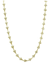 Gold Brass Necklace with Top Grade Crystal  in Clear