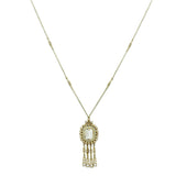Gold Brass Necklace with Top Grade Crystal  in Clear