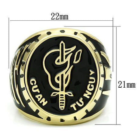 Gold Brass Ring with Epoxy  in No Stone