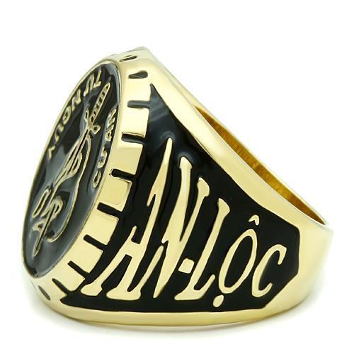 Gold Brass Ring with Epoxy  in No Stone