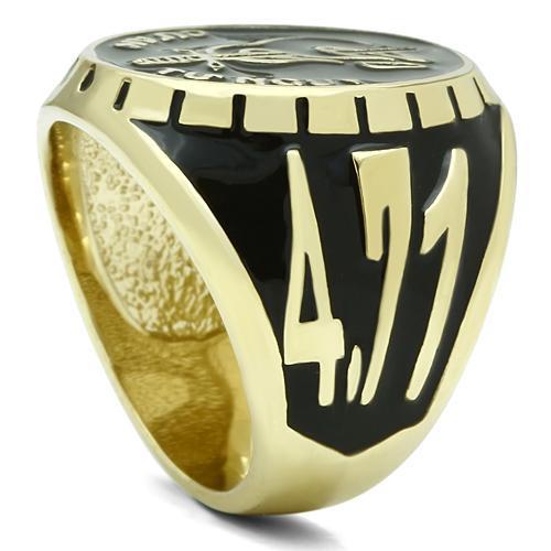 Gold Brass Ring with Epoxy  in No Stone