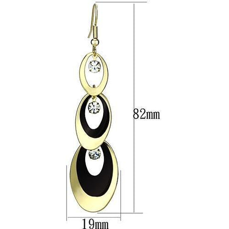 Gold+Ruthenium Iron Earrings with Top Grade Crystal  in Clear
