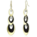 Gold+Ruthenium Iron Earrings with Top Grade Crystal  in Clear