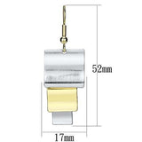 Gold+Rhodium Iron Earrings with No Stone
