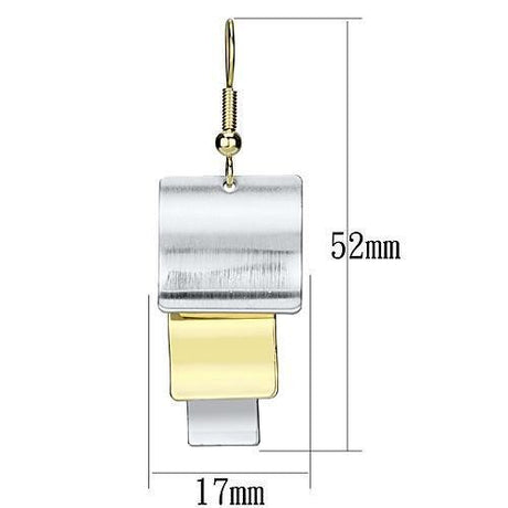 Gold+Rhodium Iron Earrings with No Stone