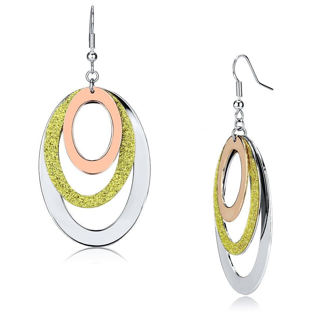 Rose Gold + Rhodium Iron Earrings with No Stone