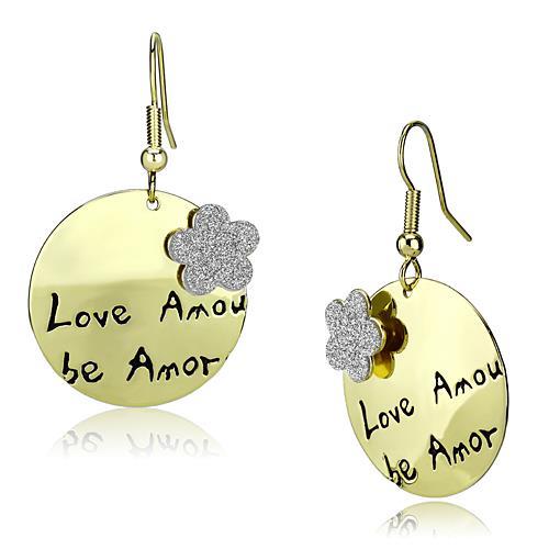 Gold Iron Earrings with No Stone