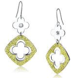Rhodium Iron Earrings with Top Grade Crystal  in Clear