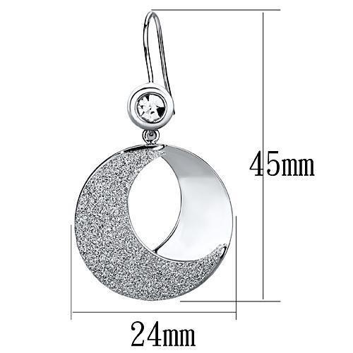 Rhodium Iron Earrings with Top Grade Crystal  in Clear