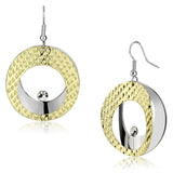 Gold+Rhodium Iron Earrings with Top Grade Crystal  in Clear