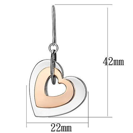 Rose Gold + Rhodium Iron Earrings with No Stone