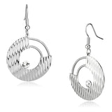 Rhodium Iron Earrings with Top Grade Crystal  in Clear