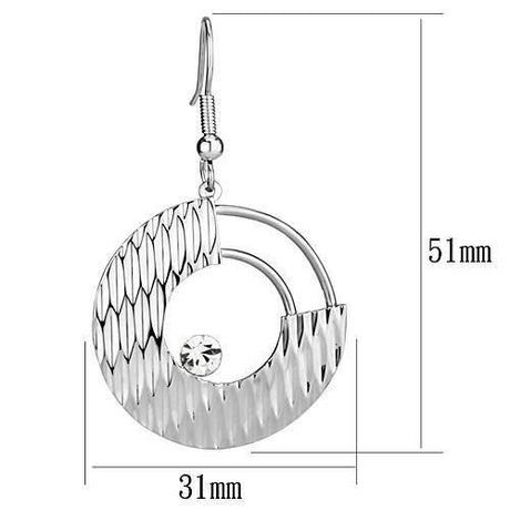 Rhodium Iron Earrings with Top Grade Crystal  in Clear