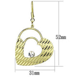 Gold Iron Earrings with Top Grade Crystal  in Clear