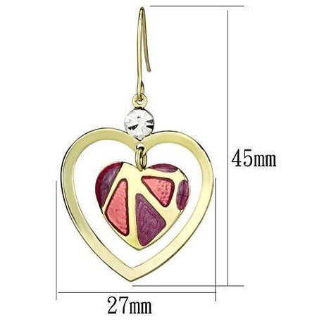 Gold Iron Earrings with Top Grade Crystal  in Clear