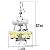 Gold+Rhodium Iron Earrings with No Stone