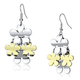 Gold+Rhodium Iron Earrings with No Stone