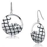 Matte Rhodium & Rhodium Iron Earrings with Top Grade Crystal  in Clear