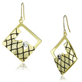 Gold Iron Earrings with Top Grade Crystal  in Clear