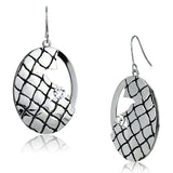 Rhodium Iron Earrings with Top Grade Crystal  in Clear