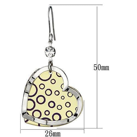 Gold+Rhodium Iron Earrings with Top Grade Crystal  in Clear