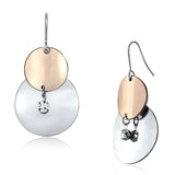 Rose Gold + Rhodium Iron Earrings with Top Grade Crystal  in Clear