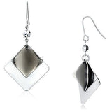 Rhodium Iron Earrings with Top Grade Crystal  in Clear