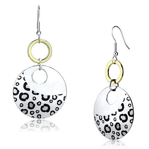 Reverse Two-Tone Iron Earrings with Epoxy  in Jet