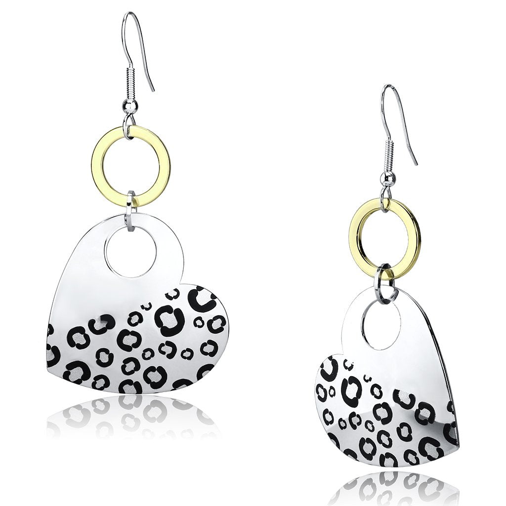 Reverse Two-Tone Iron Earrings with Epoxy  in Jet
