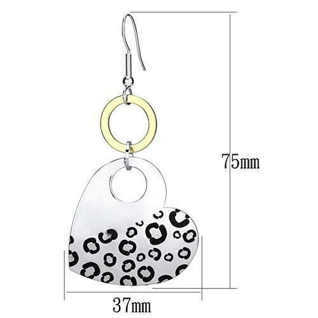 Reverse Two-Tone Iron Earrings with Epoxy  in Jet