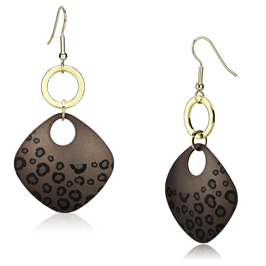 Special Color Iron Earrings with Epoxy  in Jet