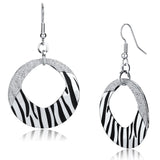 Rhodium Iron Earrings with Epoxy  in Jet