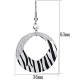 Rhodium Iron Earrings with Epoxy  in Jet
