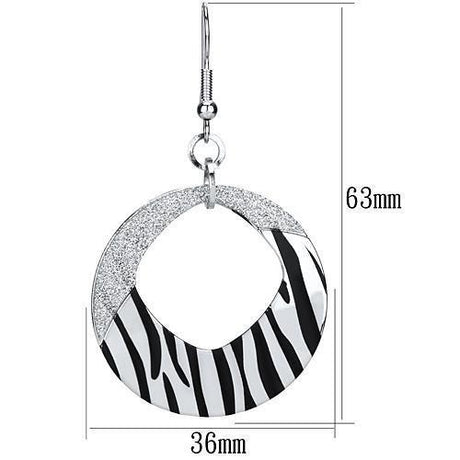 Rhodium Iron Earrings with Epoxy  in Jet