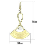 Gold Iron Earrings with AAA Grade CZ  in Clear