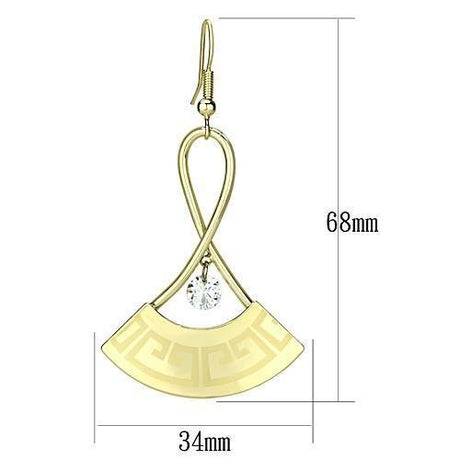 Gold Iron Earrings with AAA Grade CZ  in Clear