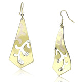Gold Iron Earrings with Top Grade Crystal  in Clear