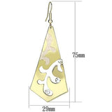 Gold Iron Earrings with Top Grade Crystal  in Clear