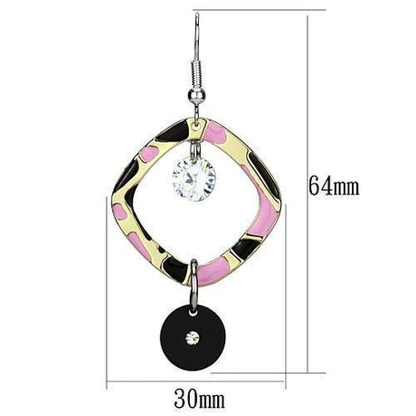 Special Color Iron Earrings with AAA Grade CZ  in Clear