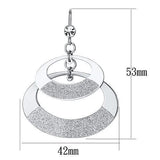 Matte Rhodium & Rhodium Iron Earrings with Top Grade Crystal  in Clear