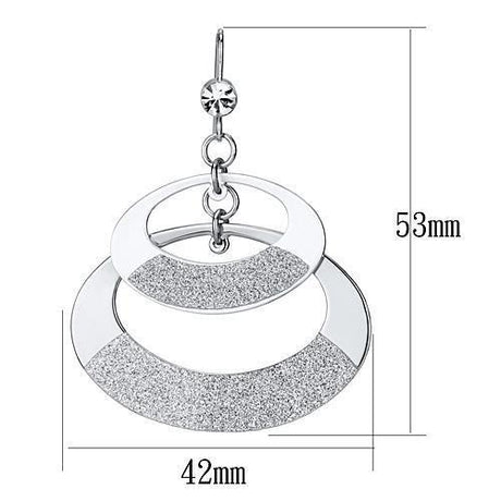 Matte Rhodium & Rhodium Iron Earrings with Top Grade Crystal  in Clear