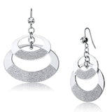 Matte Rhodium & Rhodium Iron Earrings with Top Grade Crystal  in Clear