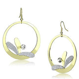 Gold Iron Earrings with Top Grade Crystal  in Clear