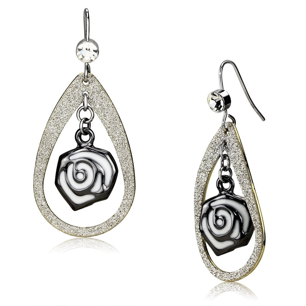 Special Color Iron Earrings with Top Grade Crystal  in Clear