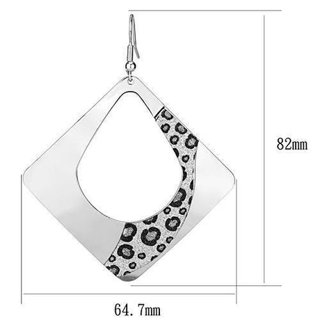 Rhodium Iron Earrings with No Stone