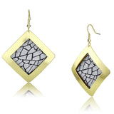 Matte Gold & Gold Iron Earrings with No Stone